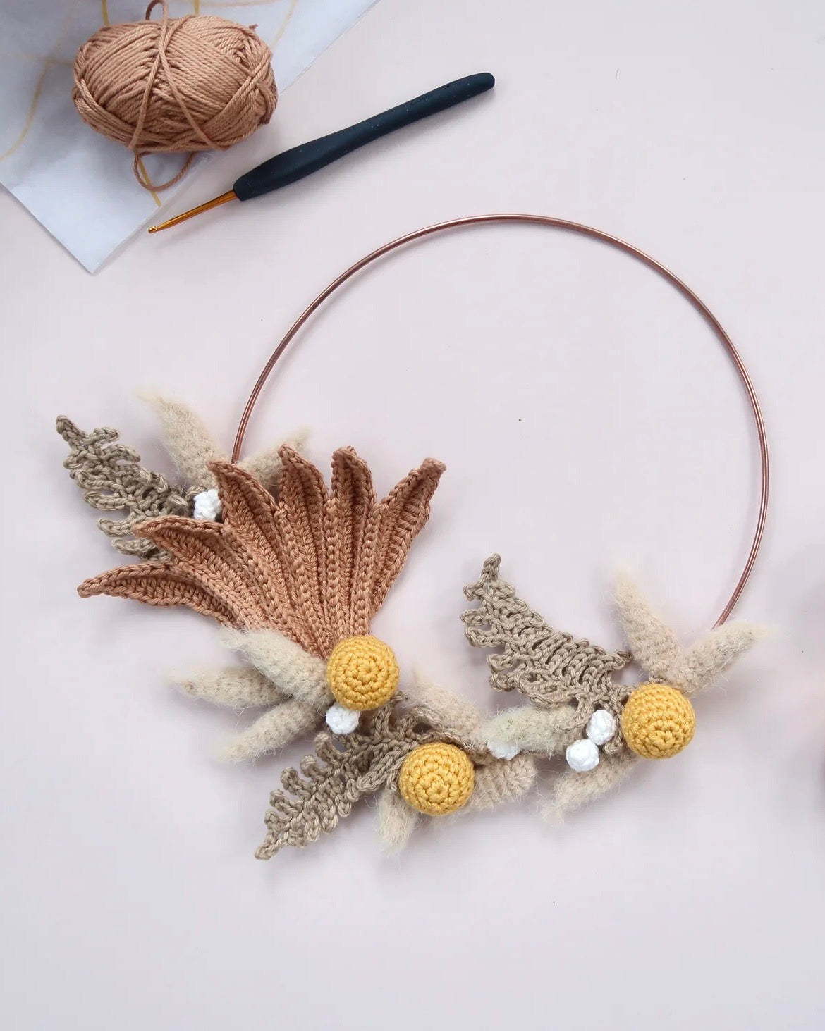 Fibre Floristry Wreath Pattern - The Crochet Coven