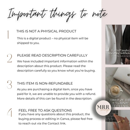 100 Faceless Aesthetic Instagram Stories and Posts Set with MRR