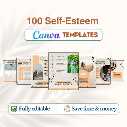 100 Self-Esteem Canva Templates