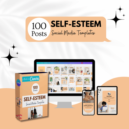 100 Self-Esteem Canva Templates