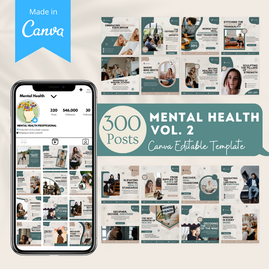 300 Mental Health (Vol.2) - Social Media Templates