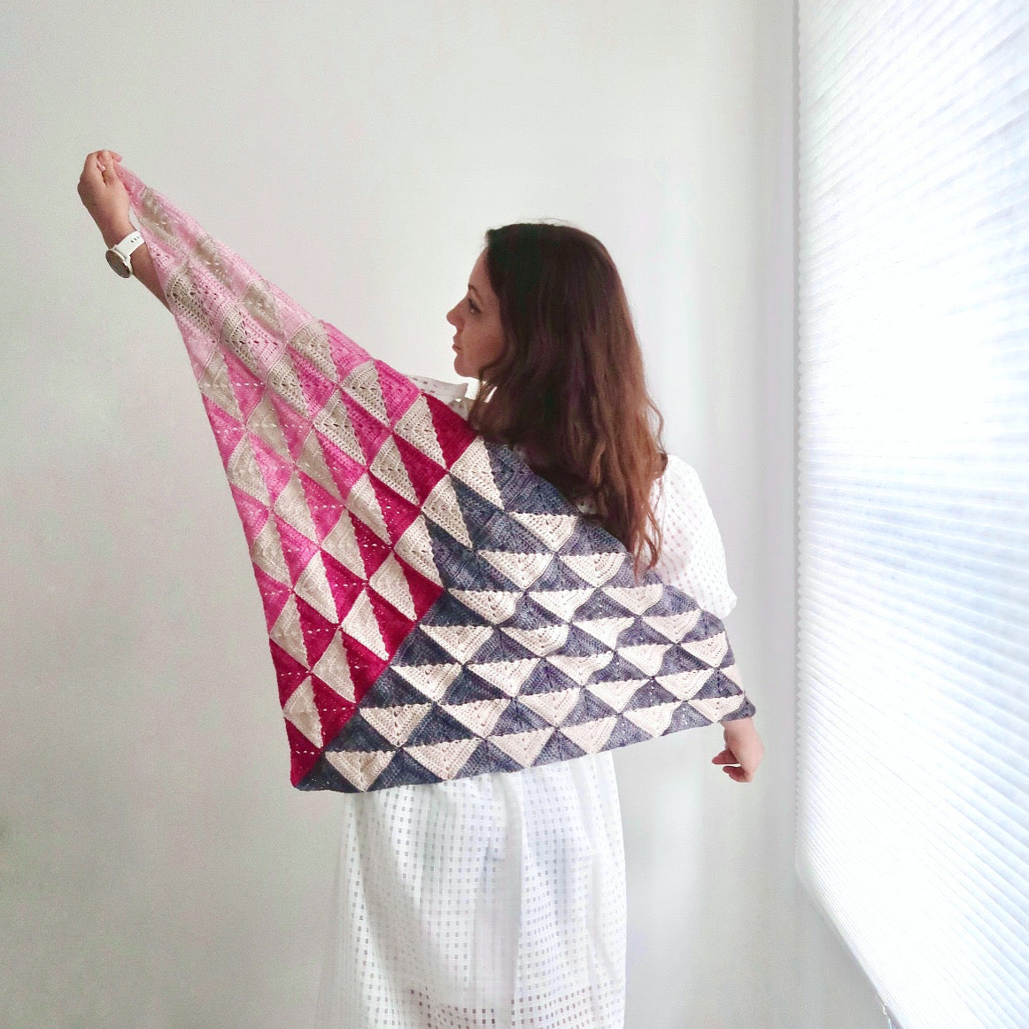 Half-Square Triangle Shawl Pattern - The Crochet Coven