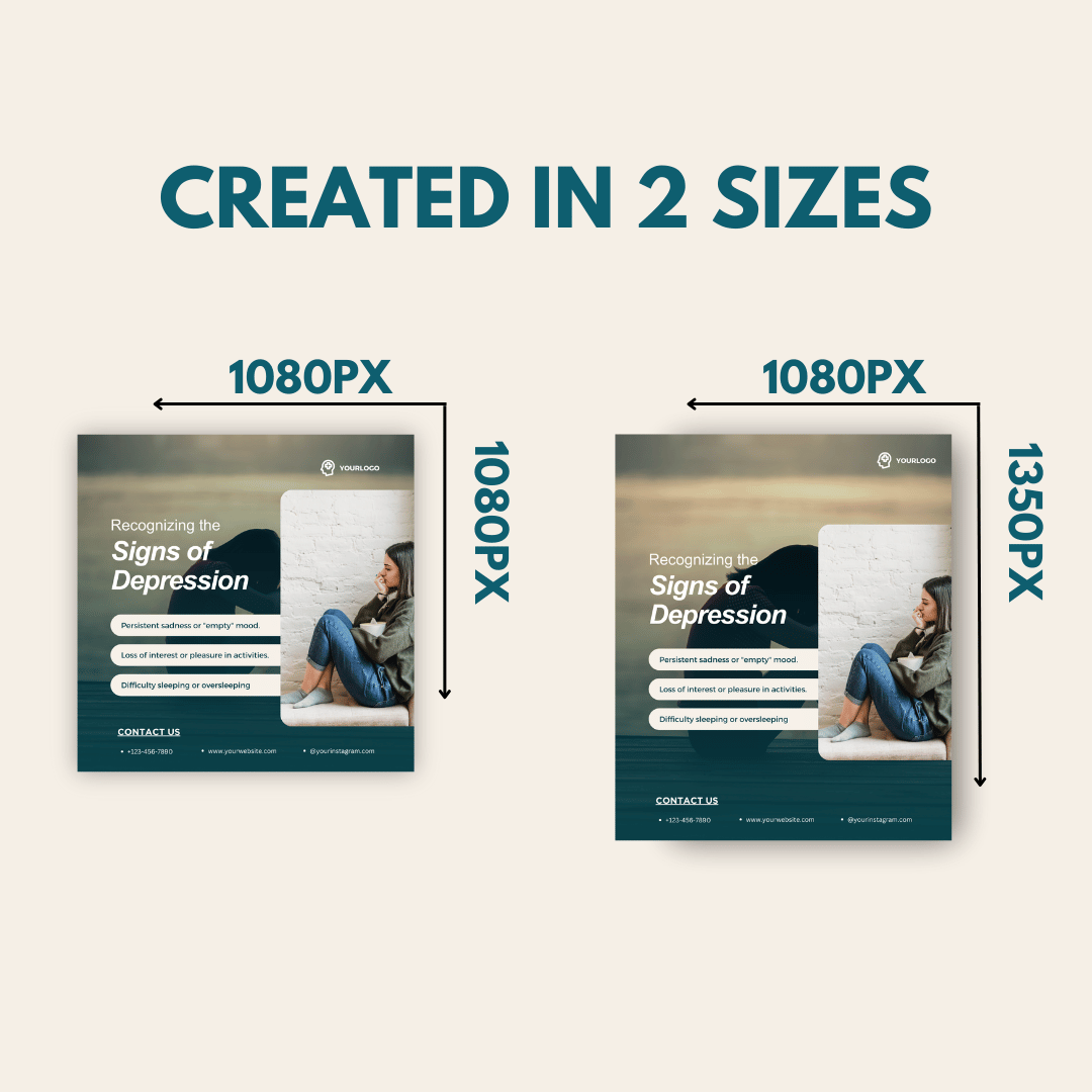 50 Depression and mood disorders - Social Media Templates