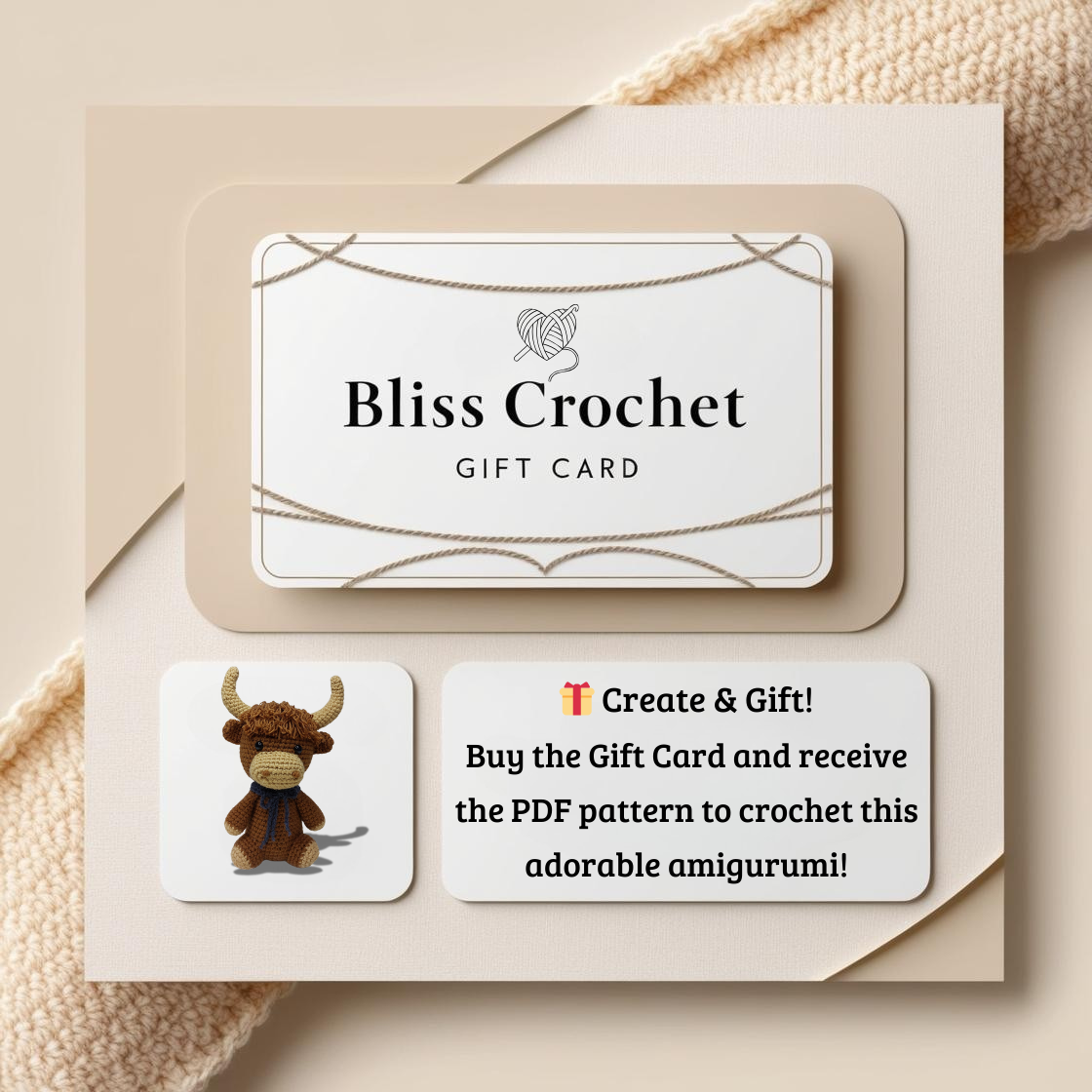 new Bliss Crochet Gift Card  With Free Amigurumi! -The Crochet Coven