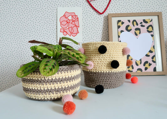 Spots and Stripes Baskets Pattern - The Crochet Coven