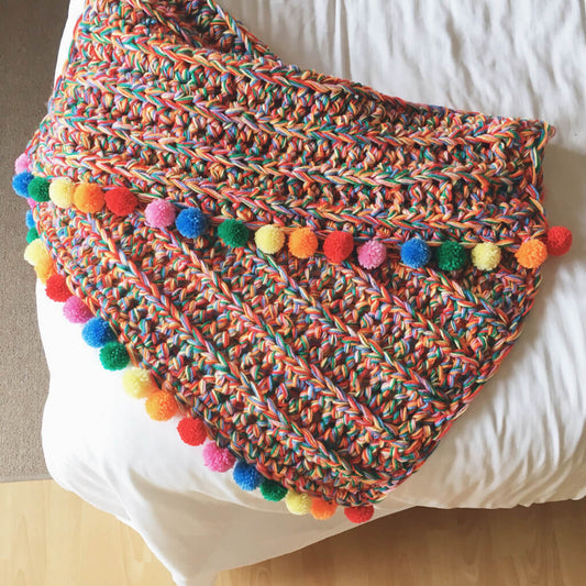 Crochet Rainbow Blanket and Cushion Crochet Pattern - The Crochet Coven