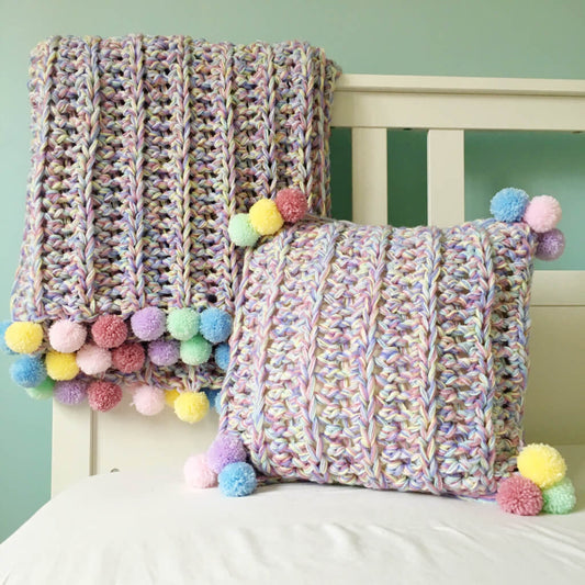 Crochet Rainbow Blanket and Cushion Crochet Pattern - The Crochet Coven