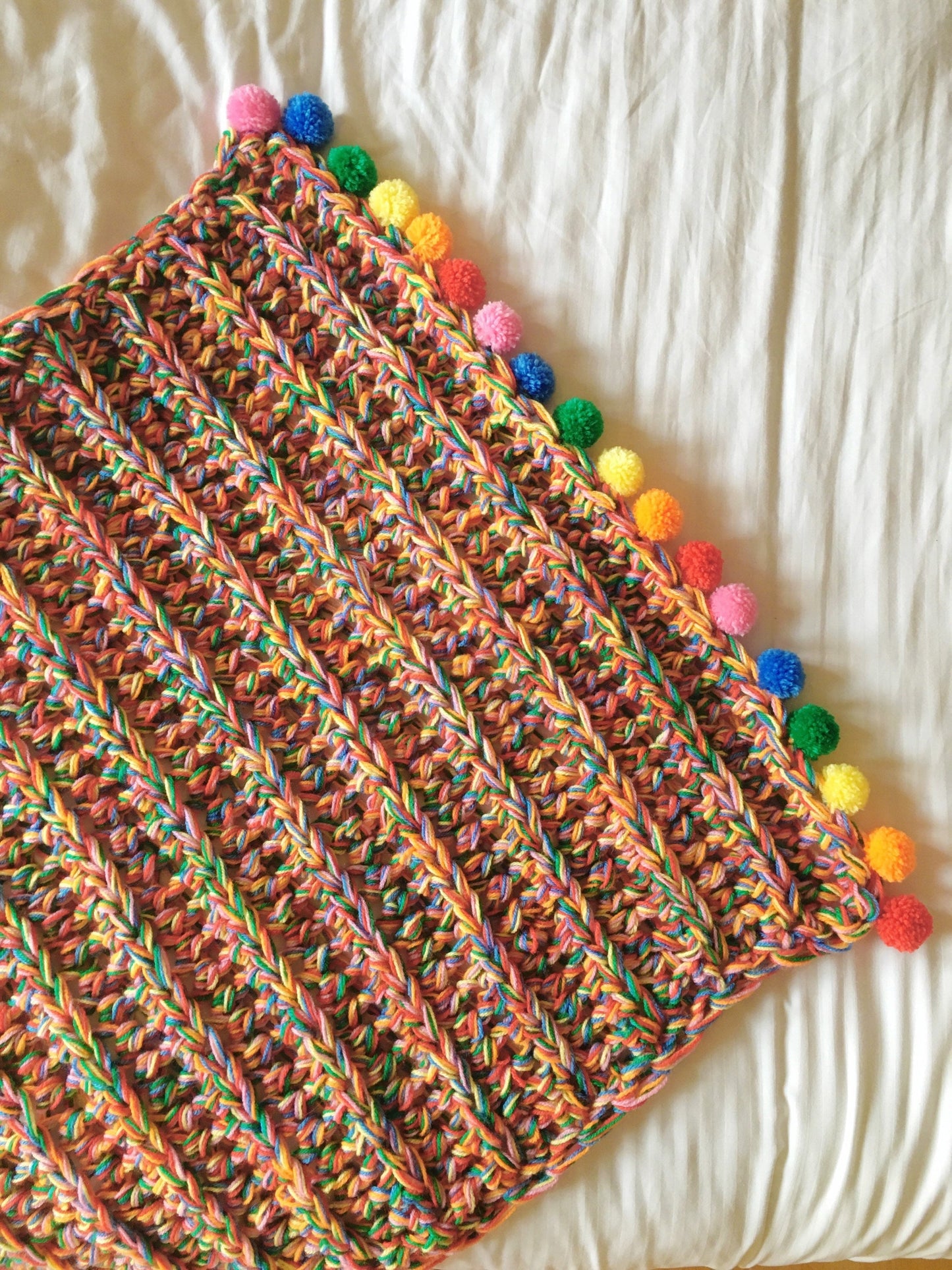 Crochet Rainbow Blanket and Cushion Crochet Pattern - The Crochet Coven