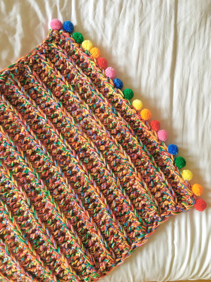 Crochet Rainbow Blanket and Cushion Crochet Pattern - The Crochet Coven