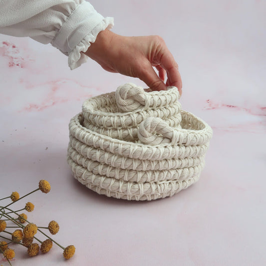 Rope Nesting Baskets Pattern - The Crochet Coven