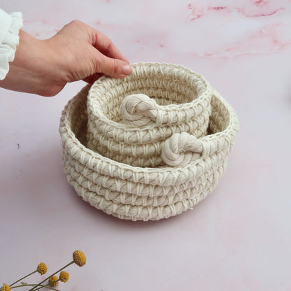 Rope Nesting Baskets Pattern - The Crochet Coven